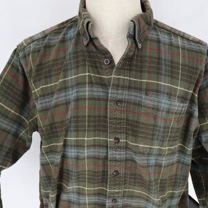 Wool flannel shirt, L.L.Bean plaid  button-down  Large